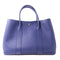 HERMES PHW Garden Party PM Tote Bag Negonda Leather Bleu Saphir