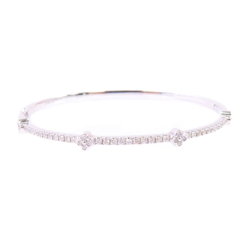 Jewelry SHW 0.707ct Diamond Bangle Bracelet 18K White Gold