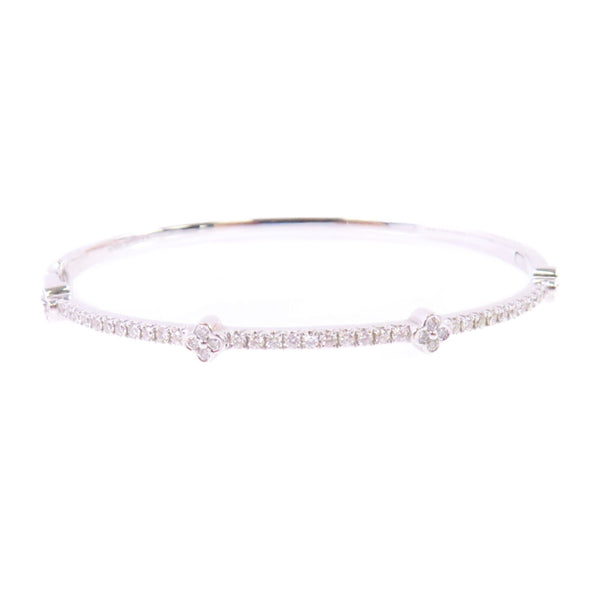 Jewelry SHW 0.707ct Diamond Bangle Bracelet 18K White Gold