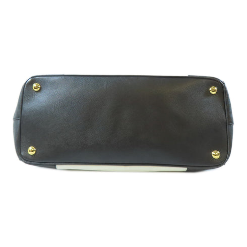 PRADA GHW Galleria 2 Way Bag B2274C Saffiano Leather Black/White