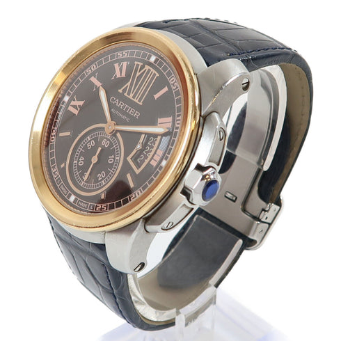 CARTIER Caliber de Cartier Automatic Watch W7100051 Stainless Steel Brown