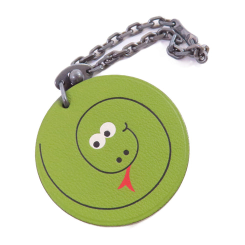 HERMES Charm Calfskin Leather Green Multi Color