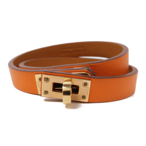 HERMES Kelly Double Tour B Bracelet Bangle Calfskin Leather