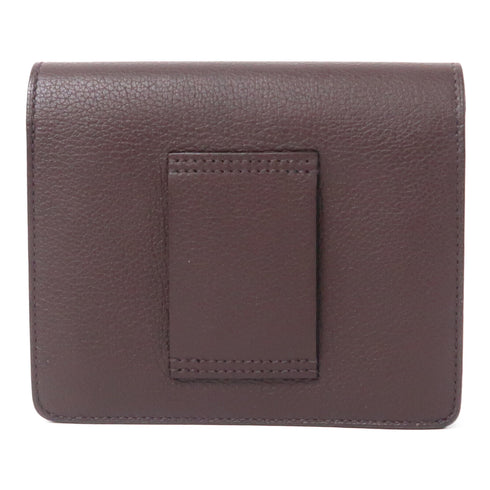 HERMES PHW Roulis Slim Wallet Evercolor Leather Burgundy Navy