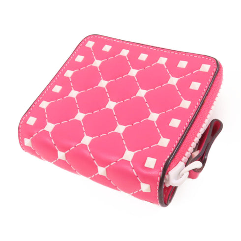 Valentino Garavani Rockstud Zipper Wallet Calfskin Leather QW1P0548UWJ Pink