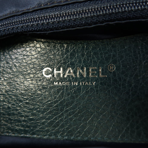 CHANEL CC SHW Shoulder Bag Calfskin Leather Green