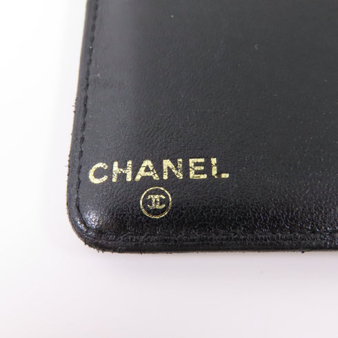 CHANEL CC Long Wallet Calfskin Leather Black v1