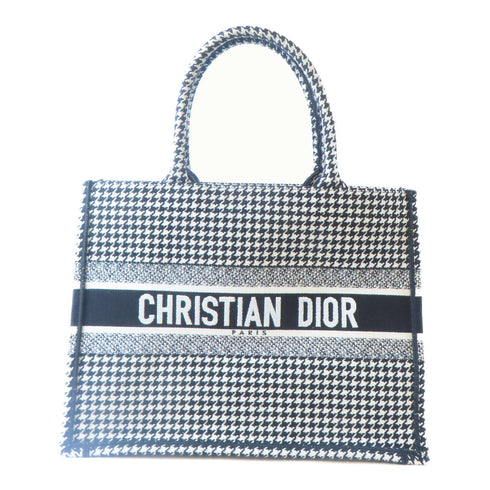 Christian Dior CD Book Tote Handbag Tote Bag Canvas Black White