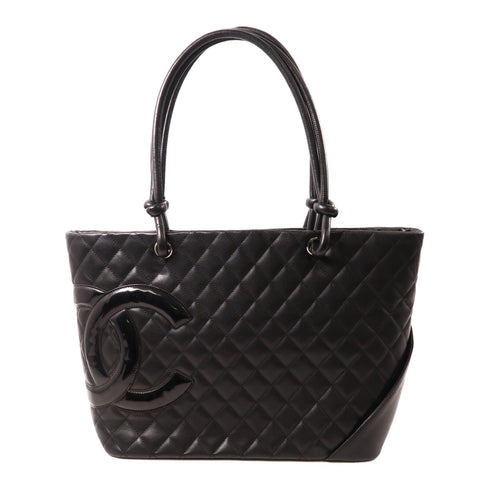 CHANEL CC SHW Cambon Tote Shoulder Bag Calfskin Leather