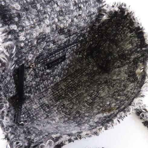 CHANEL Quilted CC SHW Chain Shoulder Bag Calfskin Leather Black v2