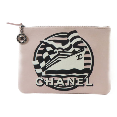 CHANEL CC Pouch Canvas Pink