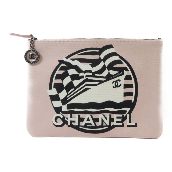 CHANEL CC Pouch Canvas Pink