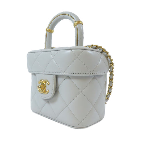 CHANEL Quilted CC GHW Vanity Case Chain Shoulder Bag AS3973 Lambskin Leather
