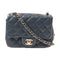 CHANEL CC SHW Mini Classic Shoulder Bag Lambskin Leather A35200 Blue