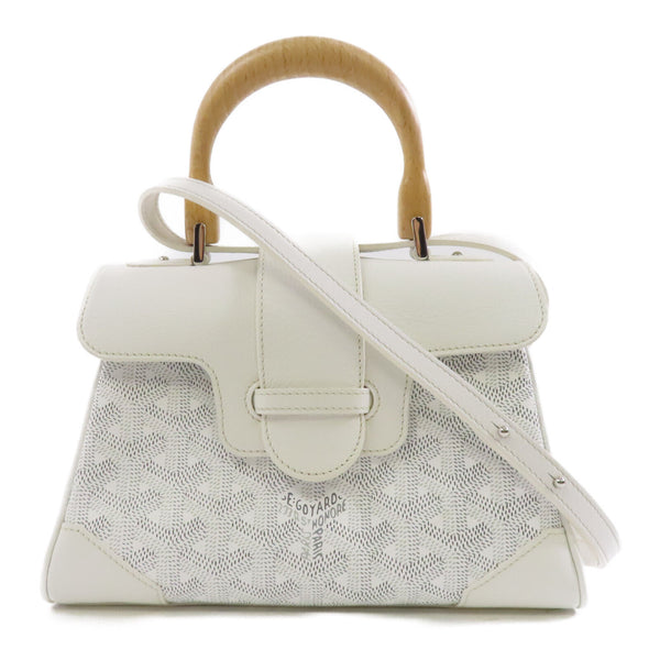 GOYARD SHW Saigon 2way Shoulder Bag Leather White