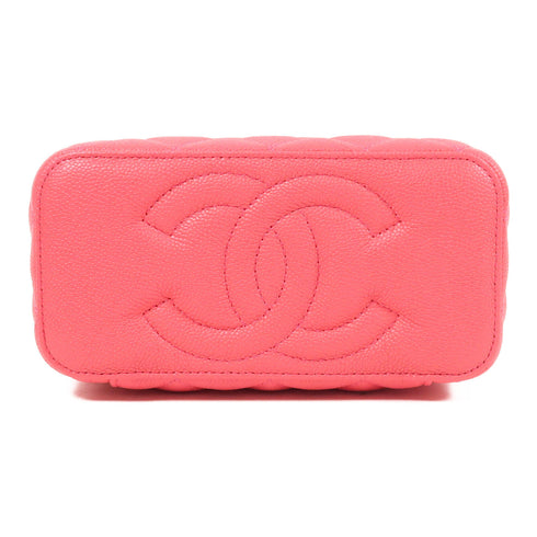 CHANEL CC GHW Vanity Case Chain Shoulder Bag AP3204 Calfskin Leather Pink