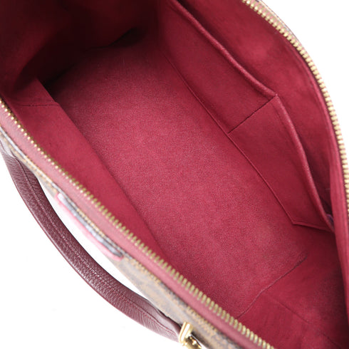 LOUIS VUITTON LV GHW Hyde Park 2 Way Bag N41015 Damier Ebene Brown/Red/Purple