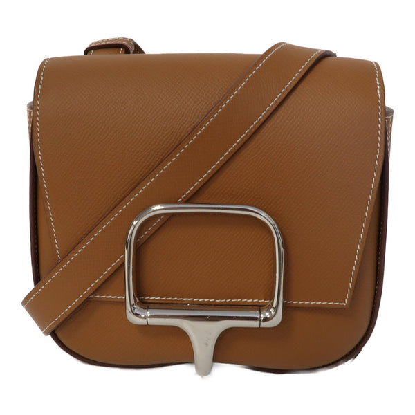 HERMES PHW Della Cavalleria Bag Mini Shoulder Veau Epsom Stamp Z Gold Brown