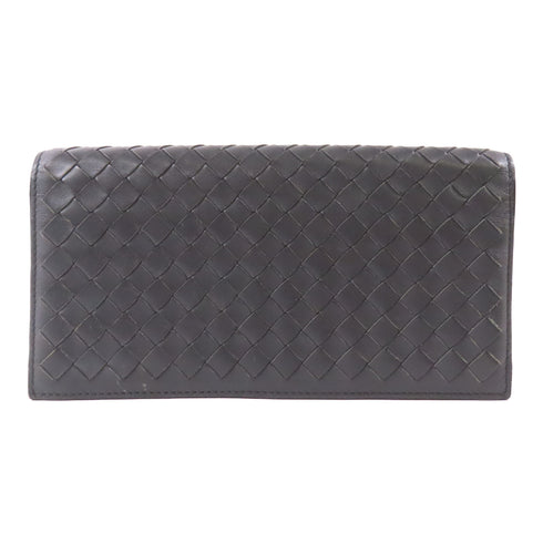 BOTTEGA VENETA BV Long Wallet Lambskin Leather Grey