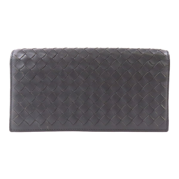 BOTTEGA VENETA BV Long Wallet Lambskin Leather Grey