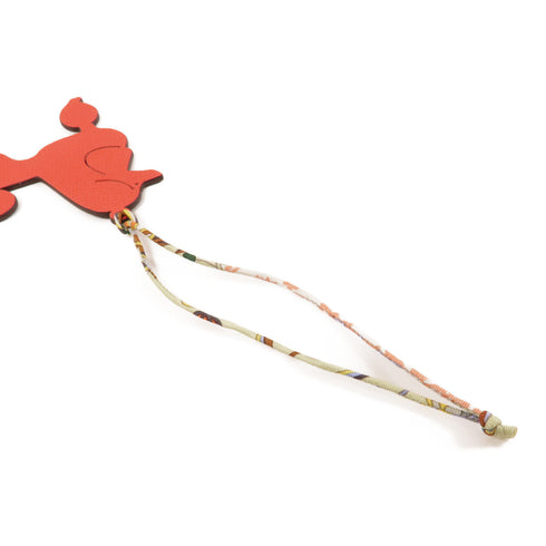 HERMES Royal Poodle Charm Veau Epsom Leather Red Navy