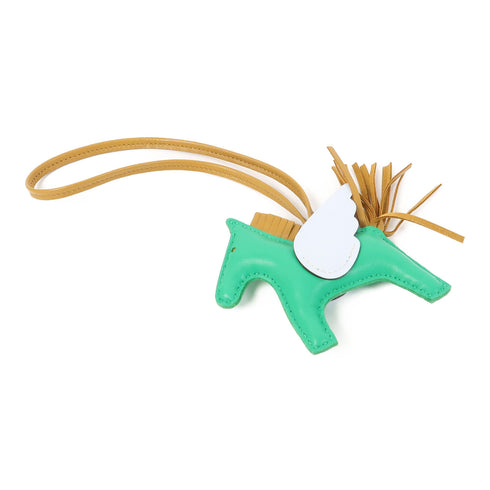HERMES Rodeo Pegase PM Charm Veau Swift Leather Menthe/Sesame /Bleu Brume