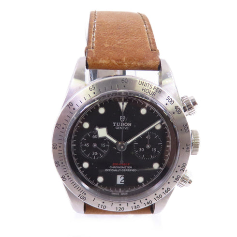 TUDOR Black Bay Automatic Watch Leather Belt Stainless Steel 79350 Black