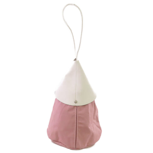 Longchamp SHW Handbag Nylon Pink White