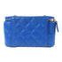 CHANEL Quilted CC GHW Vanity Case Chain Shoulder Bag Lambskin Leather Blue