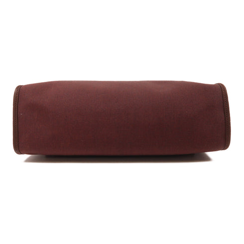 HERMES PHW Herbag PM 2 Way Shoulder Bag Canvas/Calfskin Leather Brown