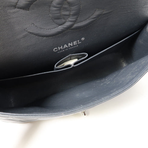 CHANEL Quilted CC SHW Classic Chain Shoulder Bag Lambskin Leather Grey