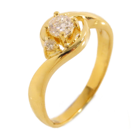Fine Jewelry 0.25ct Diamond 0.02ct Diamond Ring 18K Yellow Gold US#6