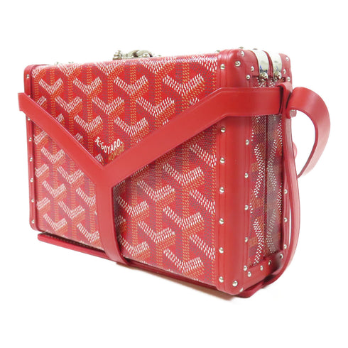 GOYARD SHW Minaudiere Trunk Bag Shoulder Bag Coated Canvas/Leather Red/White