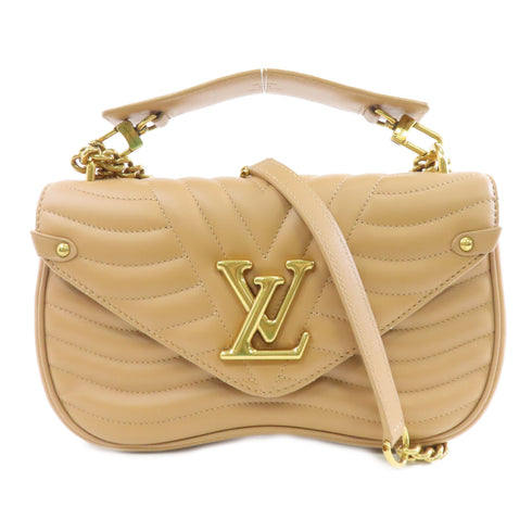 LOUIS VUITTON LV GHW New Wave MM 2 Way Shoulder Bag M51944 Lambskin Beige