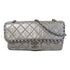 CHANEL Quilted CC SHW Chain Shoulder Bag Calfskin Leather Silver