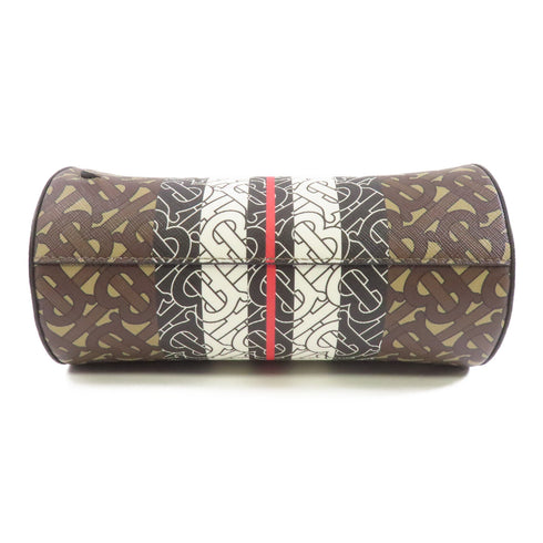 BURBERRY GHW Barrel 2 Way Shoulder Bag 8020170 Coated Canvas Brown