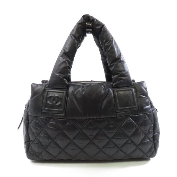 CHANEL Quilted CC SHW Co Co Cocoon Handbag Nylon Black