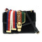 GUCCI GG GHW Sylvie Sherry Line Shoulder Bag 524405 Patent Leather/Suede Black