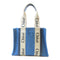 Chloe Medium Woody Tote Bag Shoulder Handbag Denim Blue