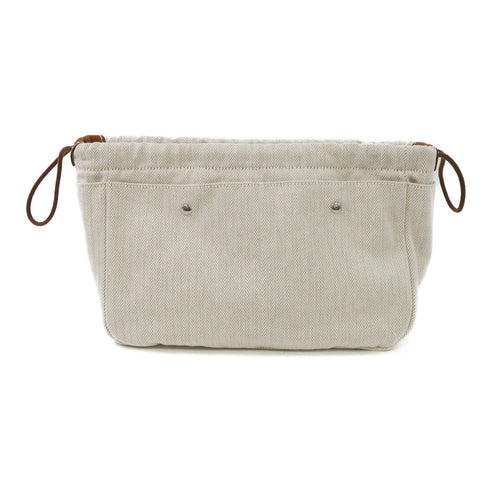 HERMES PHW Inner Bag Clutch Canvas White