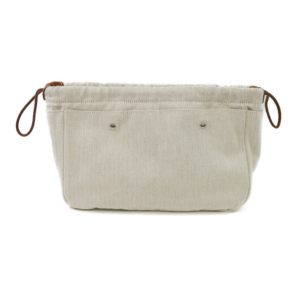 HERMES PHW Inner Bag Clutch Canvas White