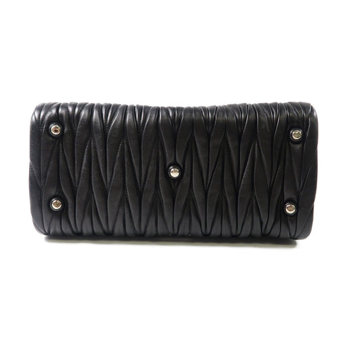 MIU MIU SHW 2 Way Bag Calfskin Leather Black