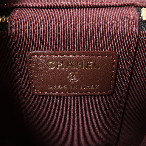 CHANEL CC GHW Vanity Case Chain Shoulder Bag Lambskin Leather Black