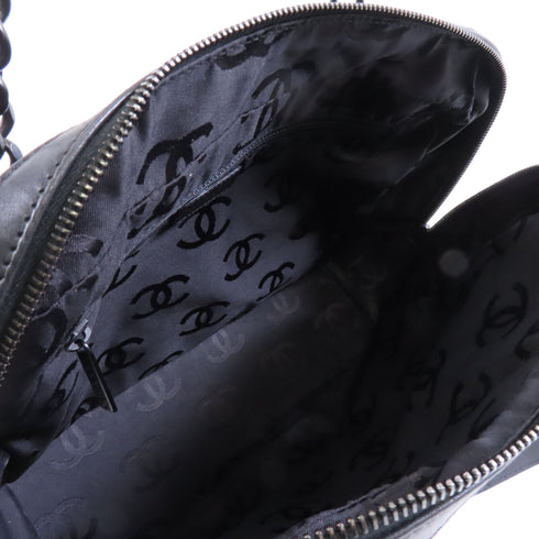 CHANEL CC Chain Shoulder Bag Canvas Black