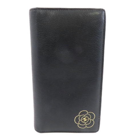 CHANEL CC GHW Long Wallet Leather Black