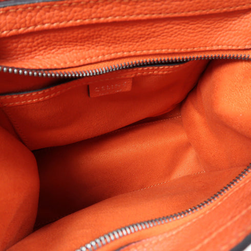 CELINE SHW Nano Luggage 2 Way Bag Calfskin Leather Red