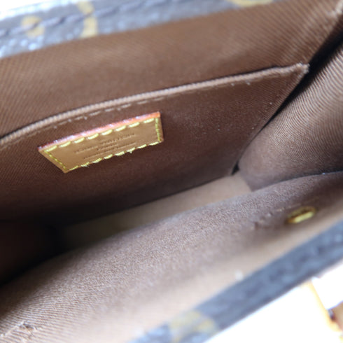 LOUIS VUITTON LV Petit Sac Plat 2 Way Shoulder Bag Handbag M69442 Monogram Brown v2