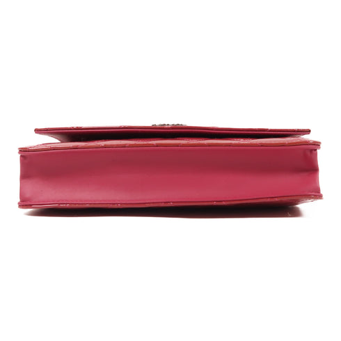 CHANEL CC SHW Wallet On Chain Shoulder Bag Patent Leather Pink