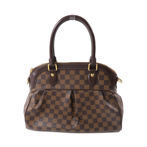 LOUIS VUITTON Damier Trevi Hand-Turned Shoulder Bag Palm Color Brown 2waySho...