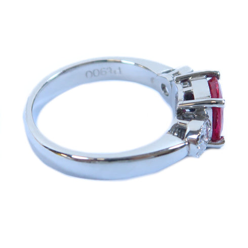 Fine Jewelry 1.34ct Ruby 0.39ct Diamond Ring US#6.5 6.3g PT900 Platinum